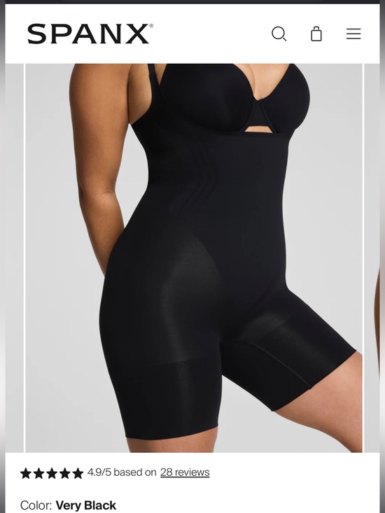 SPANX Other - EUC - SPANXsculpt® GoFigure - Open-Bust Mid-Thigh Bodysuit - very black - Large